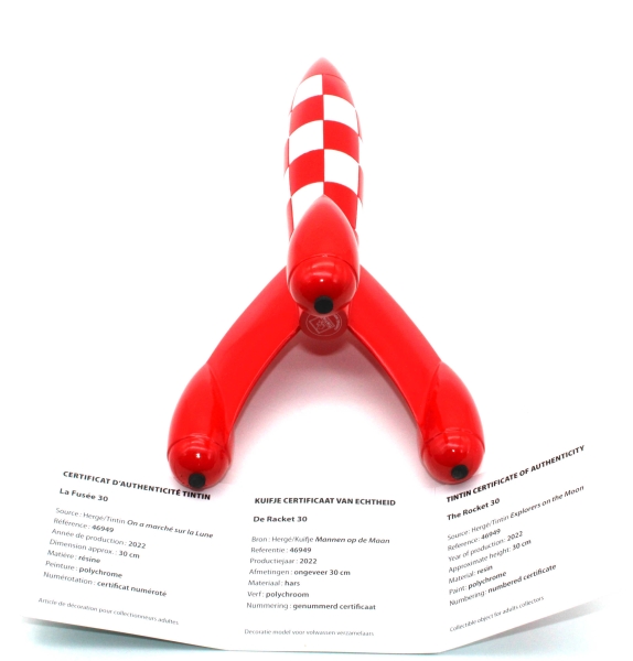 Tim und Struppi Skulptur "Mondrakete" (Rakete), Höhe 30 cm von Moulinsart